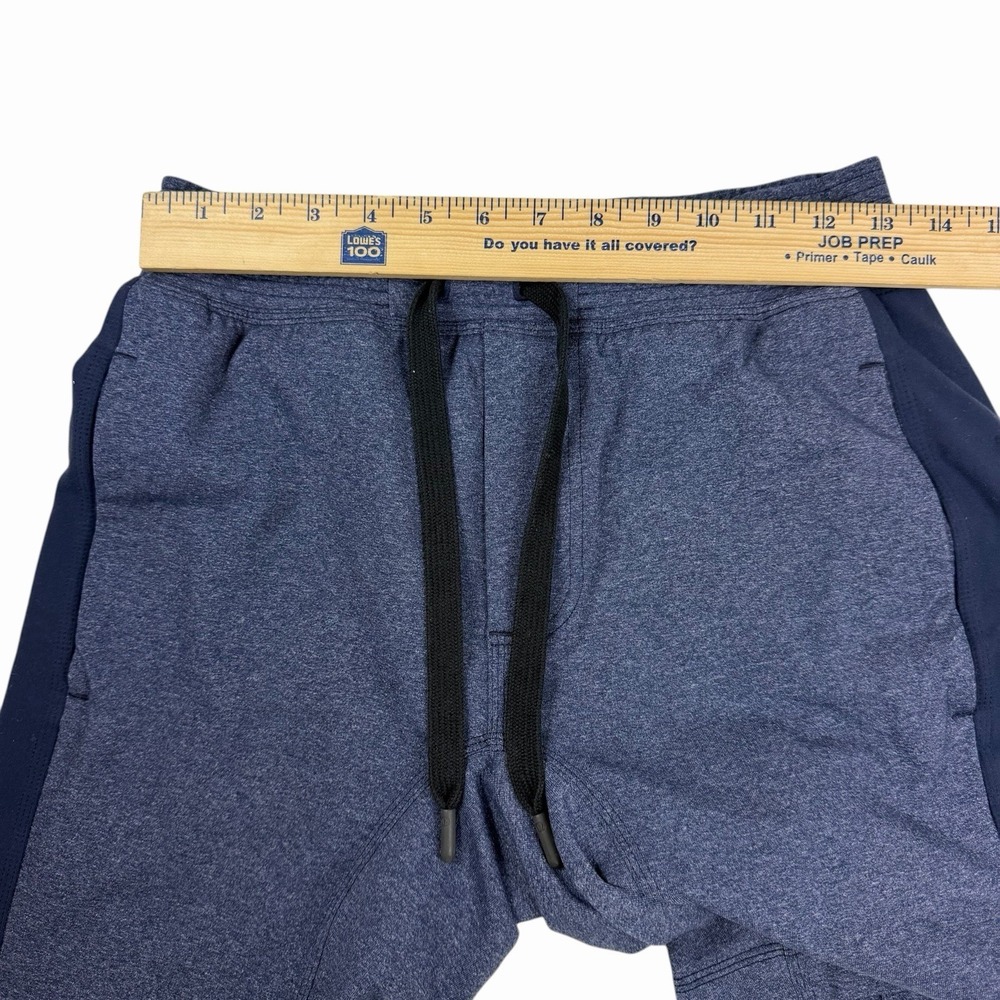 Lululemon Knit Shorts Heathered Blue Navy Men's Size Small Pockets Gym Workout - Picture 5 of 7